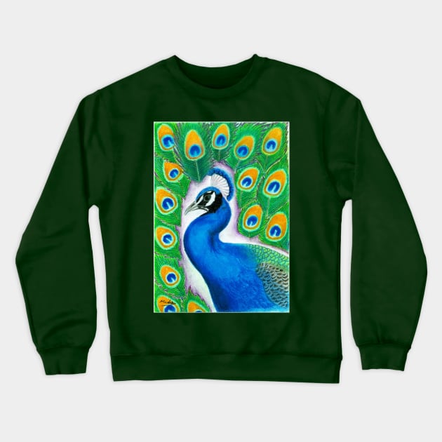 Peacock Crewneck Sweatshirt by MelanieJeyakkumar